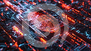 Digital Fingerprint Scanner Amidst Cybersecurity Layers