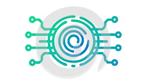 Digital Fingerprint Security, Biometric Access Tech Identity, vector design Generative AI