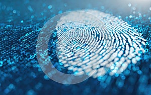 Digital Fingerprint Security with Binary Code Background