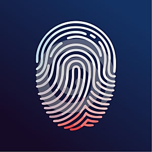 Digital Fingerprint Security Scan Icon