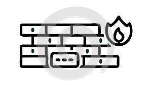 Digital Firewall Protection, Network Security Data Defense, vector design Generative AI