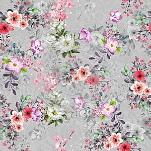 Digital print flower pattern design
