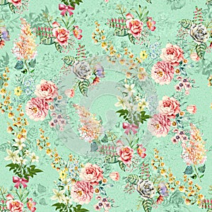 Digital print flower pattern design