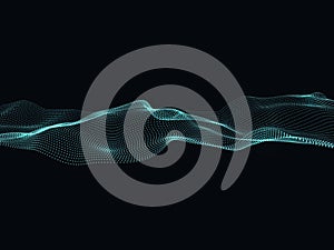 Digital flow of particles. Abstract wave vector background