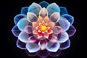 digital flower, AI generated