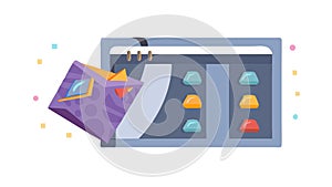 Digital Folder with Business Analytics Icon, vector design Generative AI