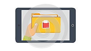 Digital Folder for File Organization on Tablet, vector design Generative AI