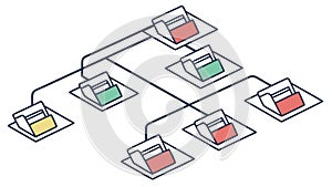 Digital Folder Network and File Sharing System, vector design Generative AI