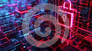 A digital fortress secure and imtrable to any outsider trying to access sensitive information photo