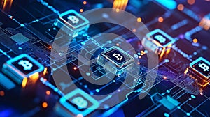 Digital Frontier: Cryptocurrency Network and Blockchain Nodes. Generative AI