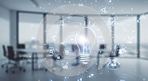 Digital funnel with binary data stream in green, conveying data conversion and technology transfer