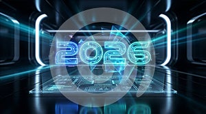 2026 Digital Future Technology Concept with Circuit Board Design