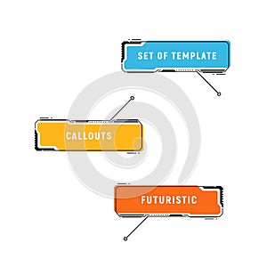 Digital futuristic callouts templates. Layout element callouts for business infographics.