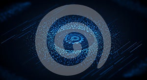 Digital Gear: Blue Data Stream Abstract Art