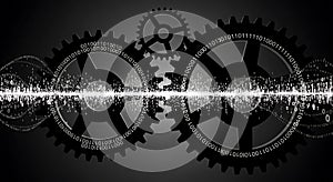 Digital Gears Interlocking with Binary Code Stream