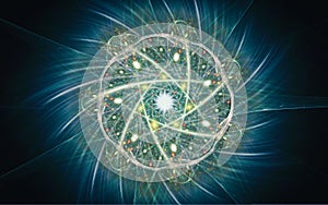 Digital generated image in the form of abstract geometric shapes of various shades and colors for use in web design and computer