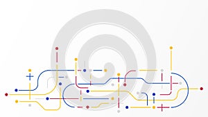 Digital geometric data network elements abstract background