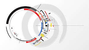 Digital geometric data network elements abstract background