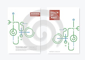 Digital geometric data network elements. Vector abstract background