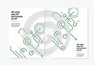 Digital geometric data network elements. Vector abstract background