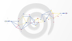 Digital geometric data network elements abstract background