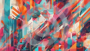 Digital Geometry: Abstract Artistry, Generative AI photo