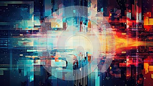 digital glitch error screen