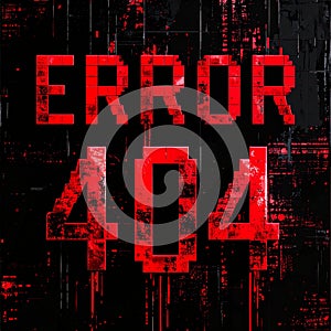 Digital Glitch Error 404 Screen