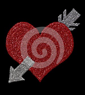 Digital glitters: heart with arrow