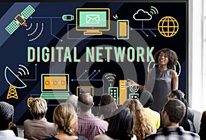 Digital Global Communication Transfer Network Online Cloud Concept