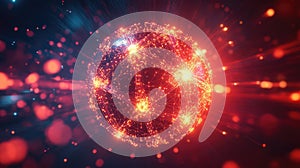 Digital global network illuminating connection points across sphere