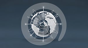Digital globe with cloud computing network connections illustration