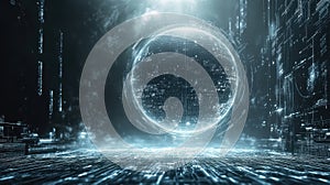 Digital globe experiencing global network data flow