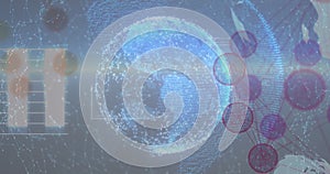 Digital globe with interconnected lines and nodes representing global connectivity