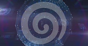 A digital globe with interconnected nodes and lines floating in space