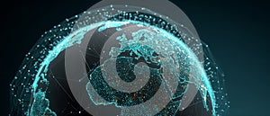 Digital Globe with Network Connections and Data Points