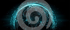 Digital Globe with Network Connections and Data Points