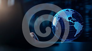 digital globe with network design showcasing global connectivity and data visualization image captures modern technological