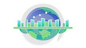 Digital Globe with Network Lines and Tech Icons, vector design Generative AI