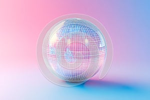 Digital Globe on Pink and Blue Background