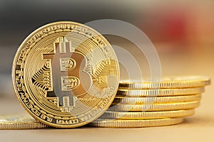 Digital Gold Bitcoin - Stock Image