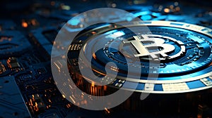 Digital Gold Rush: Bitcoin Symbols Adorn Blue Wallpaper
