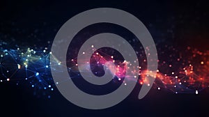 Digital graphic abstract background for technological processes, neural networks, digital data storage