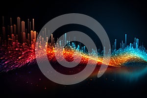 Digital graphic abstract background for technological processes, neural networks, digital data storage