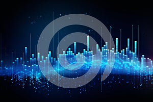 Digital graphic abstract background for technological processes, neural networks, digital data storage