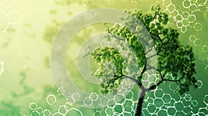 A digital graphic of a tree made up of intricate molecular structures depicting the natural origins of biodiesel as a photo