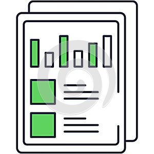 Digital graphic web business statistic icon vector