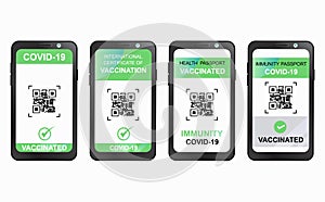 The digital green pass. vaccination certificate