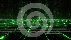 Digital data grid creating a futuristic network background
