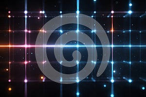 Digital grid showing data flowing in an abstract technological network background